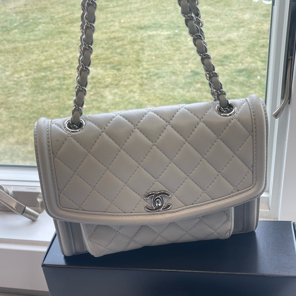 Channel Grey Caviar quilted flap bag.